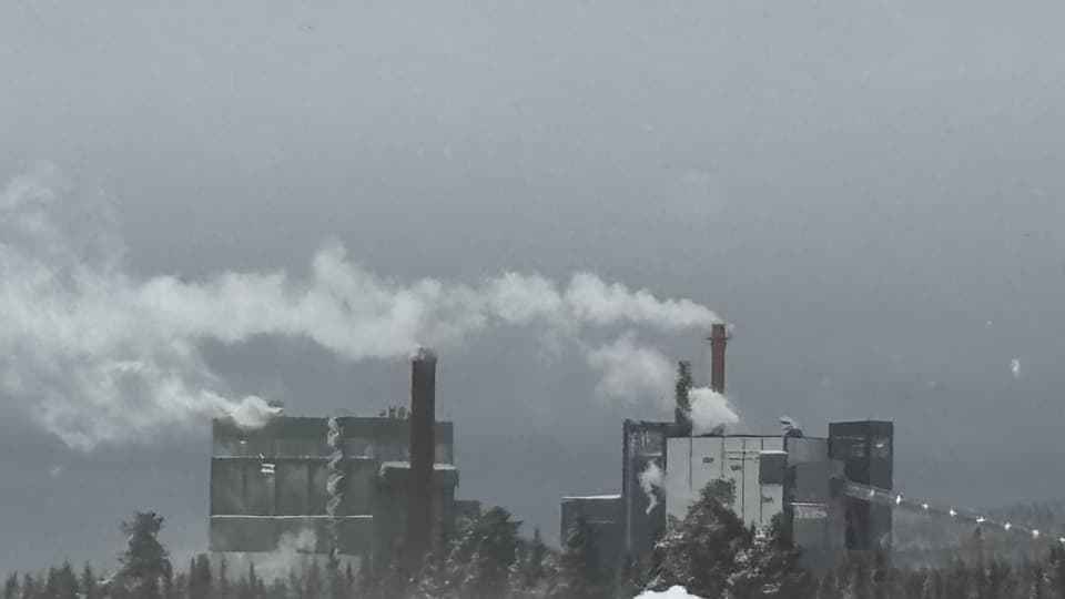 Jämtkrafts två kraftvärmeverk en vinterdag