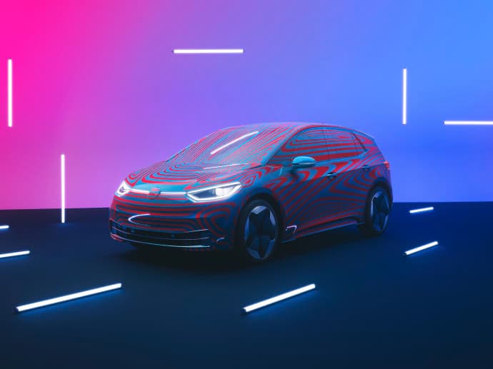”Volkswagens nya elbil ID.3, här i kamouflerad version, lanseras på den svenska marknaden år 2020.