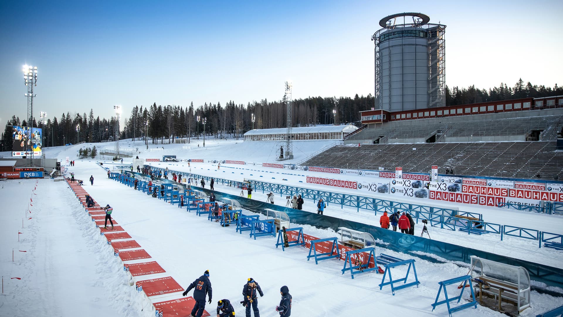 Flygbild över Östersund skidskyttestadion.
