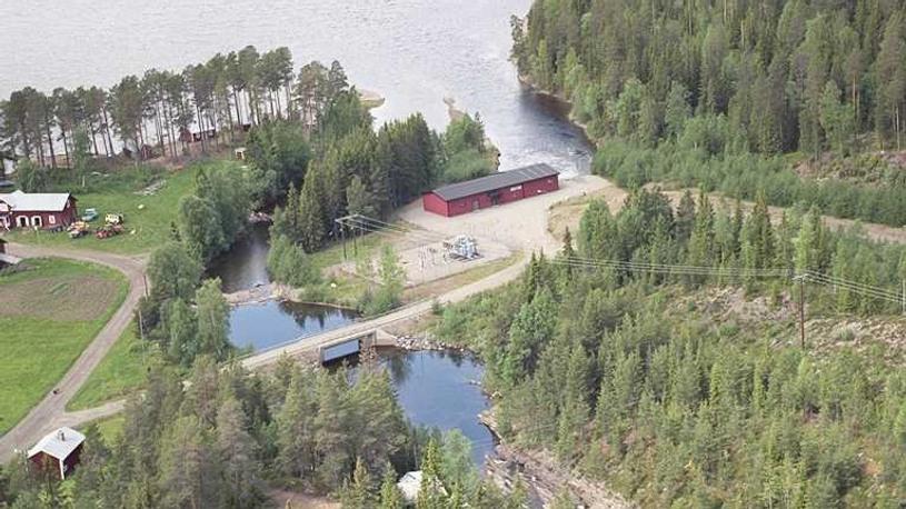 Flygbild över Ålviken vattenkraftstation.