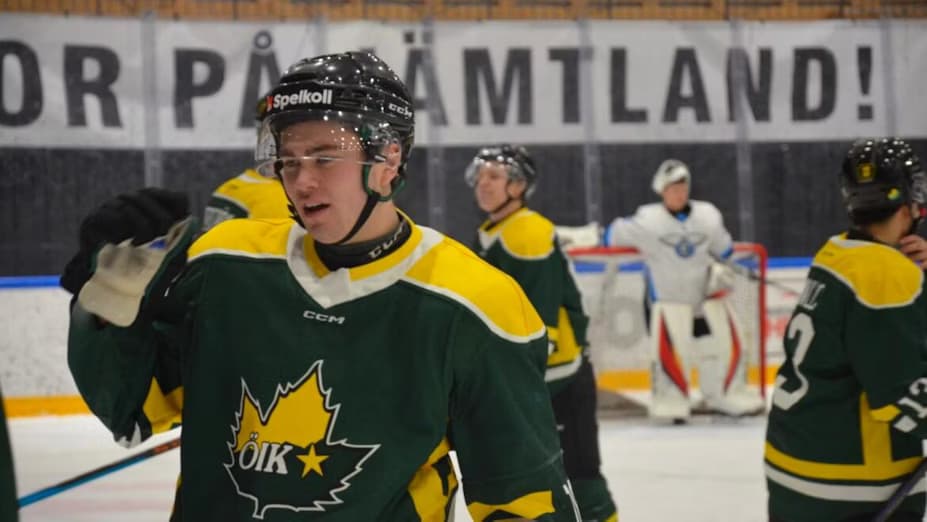 En person i hockeyutrustning