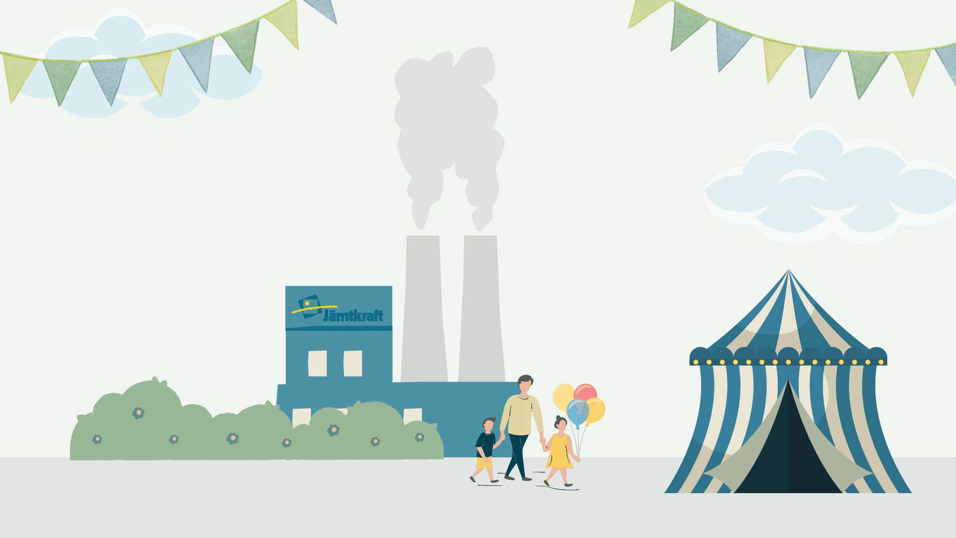Illustration invigning av Jämtkrafts nya kraftvärmeverk.