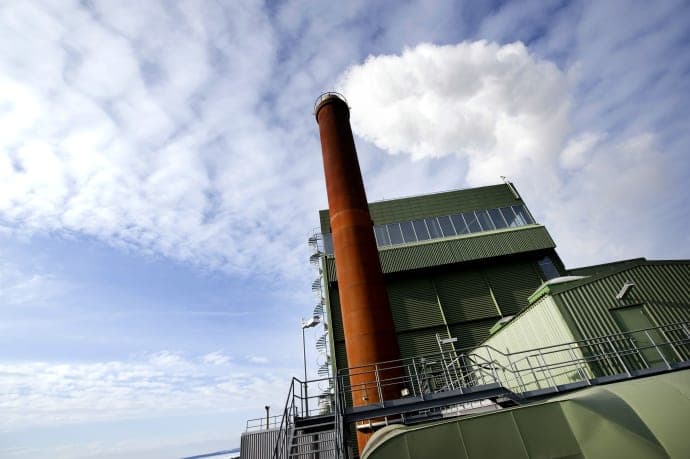Jämtkrafts kraftvärmeverk i Lugnvik utanför Östersund